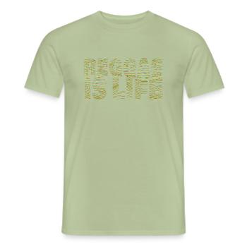 Multi Reggae Is Life - Men's T-Shirt - sage - Front - AI Model Male 178 light (178cm)