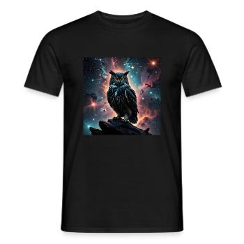 Mystische Eule der Erleuchtung - Männer T-Shirt - Schwarz - Vorne - AI Model Male 178 light (178cm)