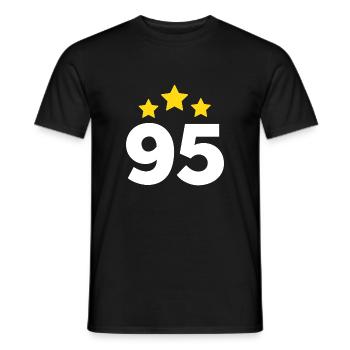 95 Years Star - 95th Anniversary Gift - Men's T-Shirt - black - Front - AI Model Male 178 light (178cm)