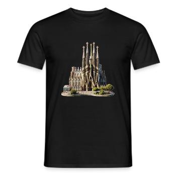 Sagrada Familia - Men's T-Shirt - black - Front - AI Model Male 178 light (178cm)