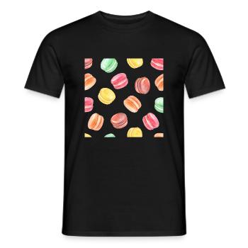 Bunte Macarons Muster - Männer T-Shirt - Schwarz - Vorne - AI Model Male 178 light (178cm)