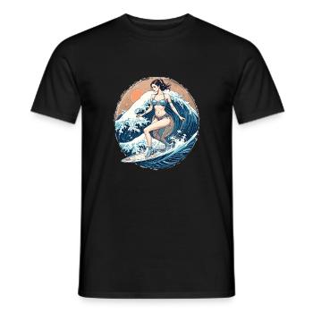 Sexy surf - Männer T-Shirt - Schwarz - Vorne - AI Model Male 178 light (178cm)