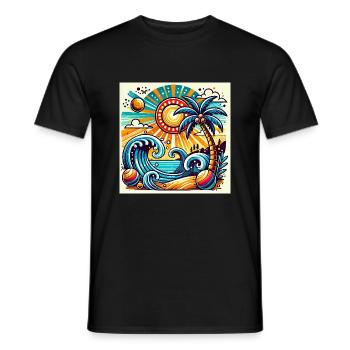 Tropical sunset - Men's T-Shirt - black - Front - AI Model Male 178 light (178cm)