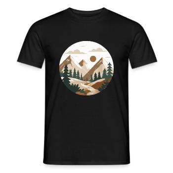Randonnée en montagne - T-shirt homme - noir - Devant - AI Model Male 178 light (178cm)