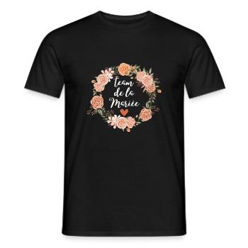 Aquarell Blumen Braut Team - passend dazu - Männer T-Shirt - Schwarz - Vorne - AI Model Male 178 light (178cm)