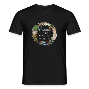Bridal Witness Crown Boho Flowers - Men's T-Shirt - black - Front - AI Model Male 178 light (178cm)