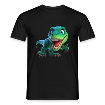 Grinsender T-Rex-Star - Männer T-Shirt - Schwarz - Vorne - AI Model Male 178 light (178cm)
