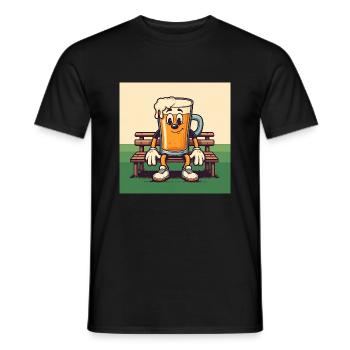 Bankwärmer - Männer T-Shirt - Schwarz - Vorne - AI Model Male 178 light (178cm)