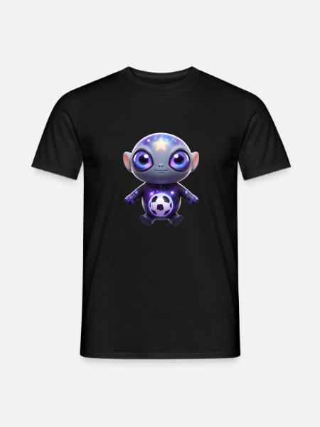 Alien mit ball - Männer T-Shirt - Schwarz