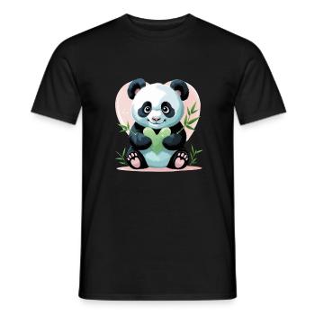 Panda mit Herz - Männer T-Shirt - Schwarz - Vorne - AI Model Male 178 light (178cm)