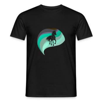 Chevaux Cheval Ross - T-shirt homme - noir - Devant - AI Model Male 178 light (178cm)