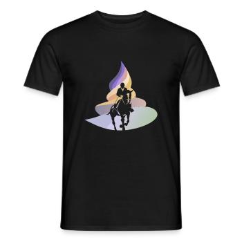 Dressurpferd Springreiten Reiterin - Männer T-Shirt - Schwarz - Vorne - AI Model Male 178 light (178cm)