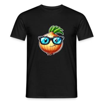 Oignon frais – design végétal élégant - T-shirt homme - noir - Devant - AI Model Male 178 light (178cm)
