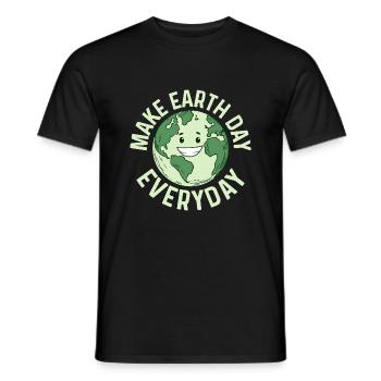 Make Earth Day Everyday Planet Environmental - Men's T-Shirt - black - Front - AI Model Male 178 light (178cm)