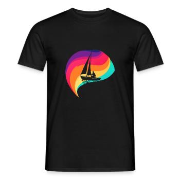 Sailing Boats Sailboats - Men's T-Shirt - black - Front - AI Model Male 178 light (178cm)