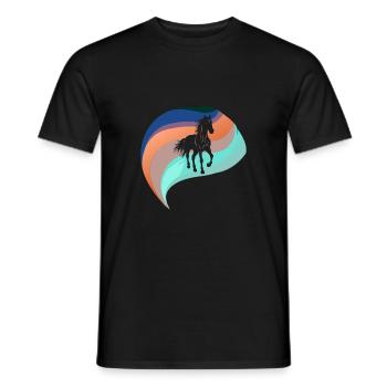 Chevaux Tête de cheval Sports équestres - T-shirt homme - noir - Devant - AI Model Male 178 light (178cm)
