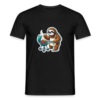 Grill master grilling - Men's T-Shirt - black - Front - AI Model Male 178 light (178cm)