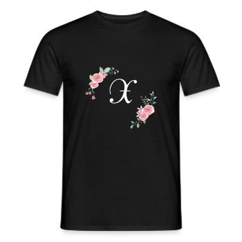 Rosa Blumenbuchstabe x - Männer T-Shirt - Schwarz - Vorne - AI Model Male 178 light (178cm)