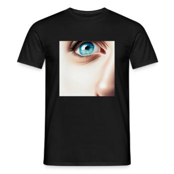 Gesicht - Männer T-Shirt - Schwarz - Vorne - AI Model Male 178 light (178cm)