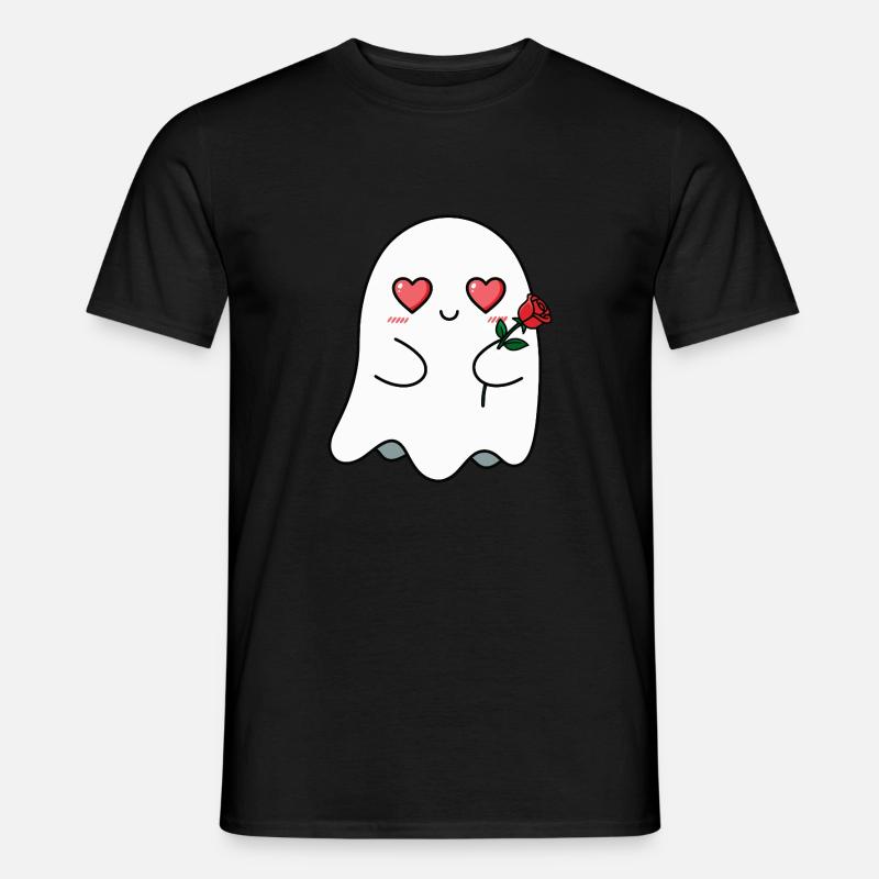 Geist mit Rose - Männer T-Shirt - Schwarz