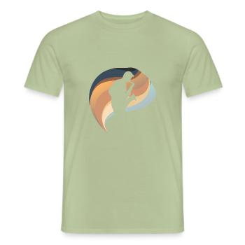 Fanfare de Jazz Orléans - T-shirt homme - vert sauge - Devant - AI Model Male 178 light (178cm)