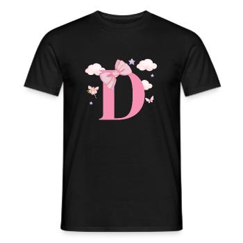 Rosa Buchstabe D Wolken - Männer T-Shirt - Schwarz - Vorne - AI Model Male 178 light (178cm)