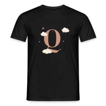 Letter Q Clouds Stars - Men's T-Shirt - black - Front - AI Model Male 178 light (178cm)