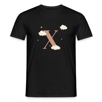 Letter x clouds stars - Men's T-Shirt - black - Front - AI Model Male 178 light (178cm)