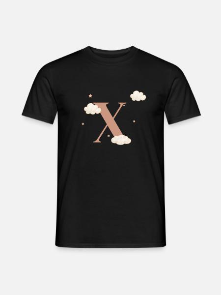 Letter x clouds stars - Men's T-Shirt - black