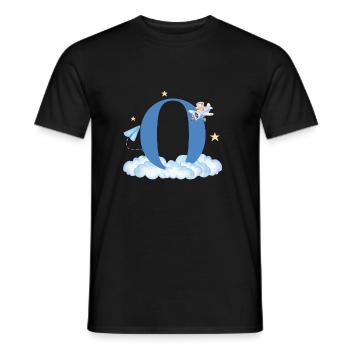 Buchstabe o Blaue Wolken Flugzeug Kind - Männer T-Shirt - Schwarz - Vorne - AI Model Male 178 light (178cm)