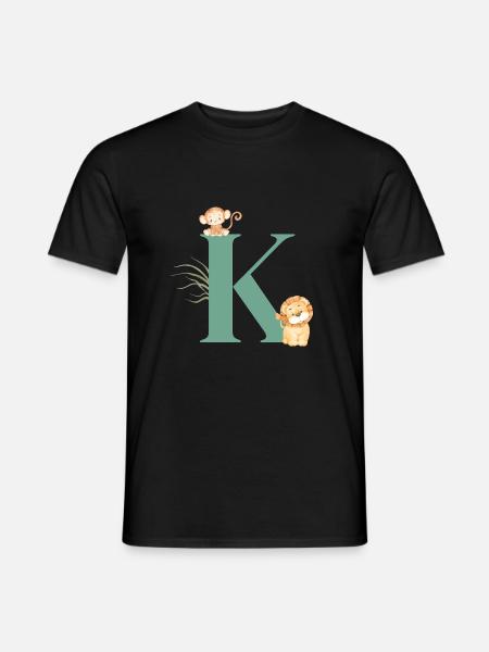 Buchstabe k grüne Dschungeltiere - Männer T-Shirt - Schwarz