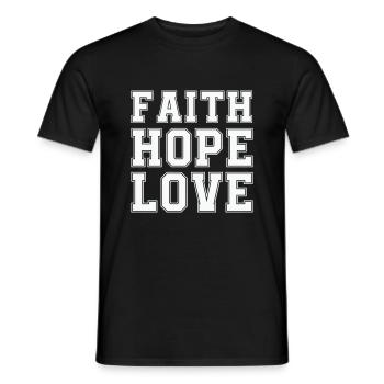 Foi, Espérance, Amour - T-shirt homme - noir - Devant - AI Model Male 178 light (178cm)