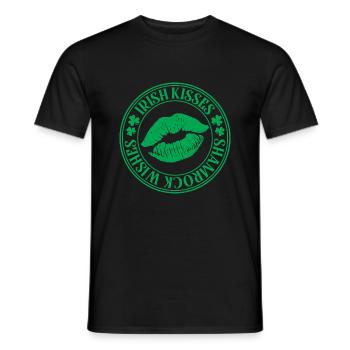 Irish Kisses - St. Patrick's Day - Lucky Tee - Männer T-Shirt - Schwarz - Vorne - AI Model Male 178 light (178cm)
