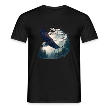 Proud American - Men's T-Shirt - black - Front - AI Model Male 178 light (178cm)