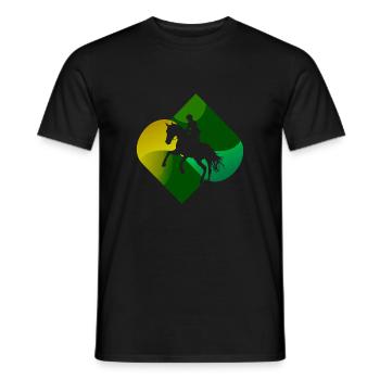 Dressage Horse Show Jumping Riding School - Men's T-Shirt - black - Front - AI Model Male 178 light (178cm)