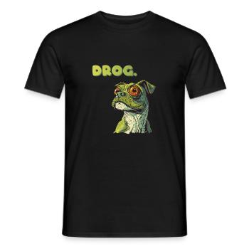 DROG Meme moitié chien moitié grenouille - T-shirt homme - noir - Devant - AI Model Male 178 light (178cm)