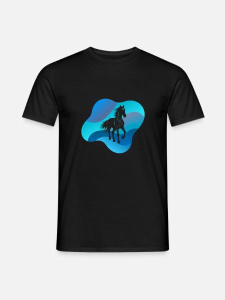 Pferd Hufe - Männer T-Shirt - Schwarz
