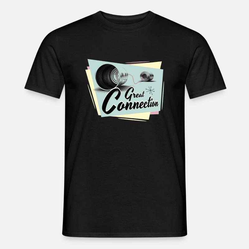 Fifties Great connection Telefon - Männer T-Shirt - Schwarz