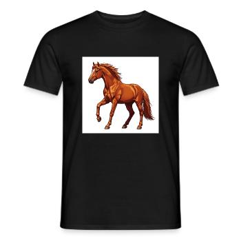 The horse: A noble animal - Men's T-Shirt - black - Front - AI Model Male 178 light (178cm)