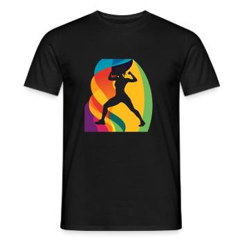 Plan d’entraînement physique Musculation - T-shirt homme - noir - Devant - AI Model Male 178 light (178cm)