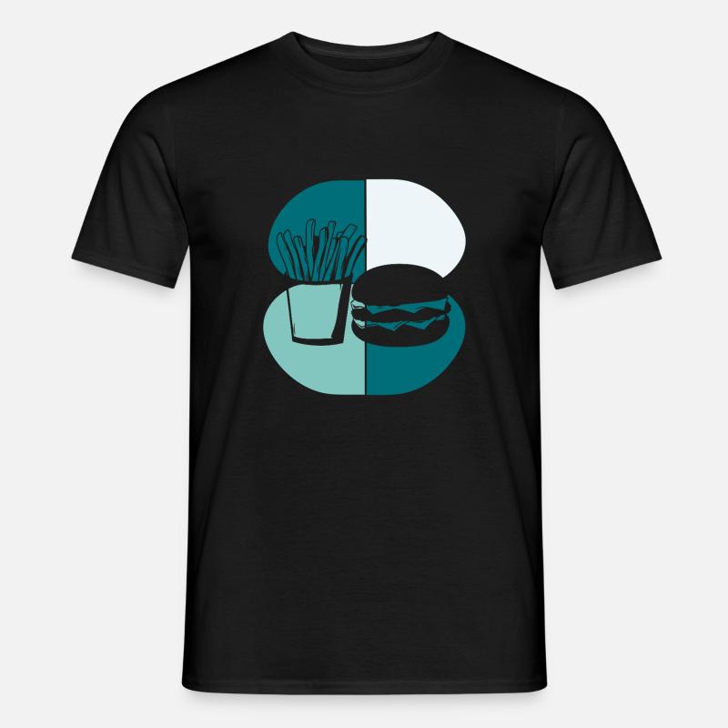 Burger Cheeseburger Hamburger - Männer T-Shirt - Schwarz