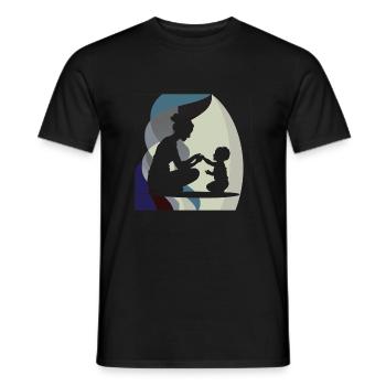 Garde d’enfant Congé parental Garde - T-shirt homme - noir - Devant - AI Model Male 178 light (178cm)