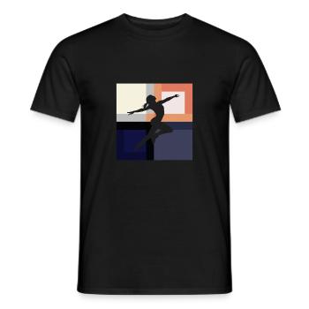Figure skating skating - Men's T-Shirt - black - Front - AI Model Male 178 light (178cm)