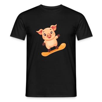 Piggy Snowboard - T-shirt homme - noir - Devant - AI Model Male 178 light (178cm)