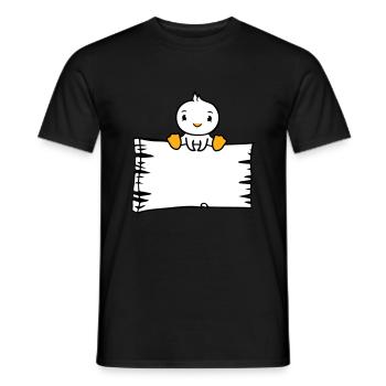 oiseau assis sur panneau en bois texte panneau cadre mignon - T-shirt homme - noir - Devant - AI Model Male 178 light (178cm)