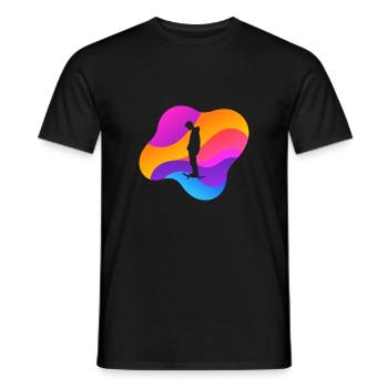 Skating Skate Kickflip - Men's T-Shirt - black - Front - AI Model Male 178 light (178cm)