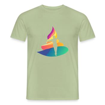 Tanzen Modern Foxtrott - Männer T-Shirt - Sage - Vorne - AI Model Male 178 light (178cm)