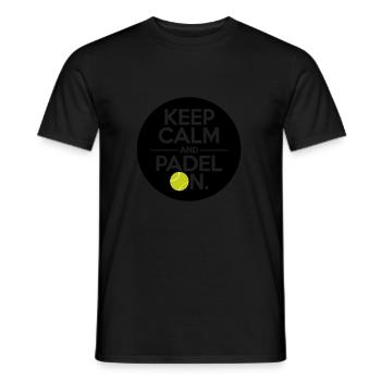 Keep calm and padel on 2 - Männer T-Shirt - Schwarz - Vorne - AI Model Male 178 light (178cm)