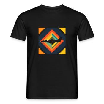 Avion Avion de passagers Aéroport - T-shirt homme - noir - Devant - AI Model Male 178 light (178cm)