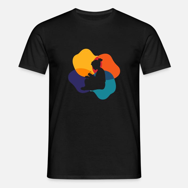 Garn Haekeln Pullover - Männer T-Shirt - Schwarz